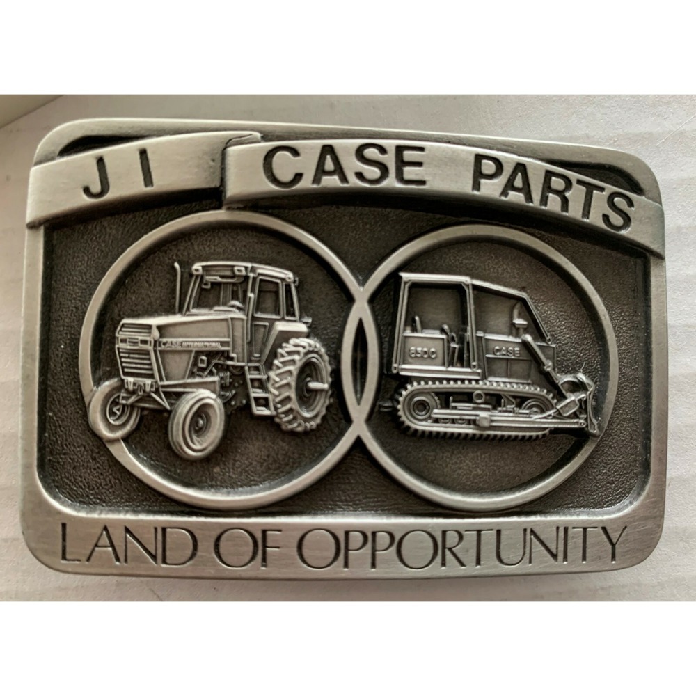 Vtg 1986 JI Case Parts Belt Buckle Land of Opportunity Trade Fair Gift Edition